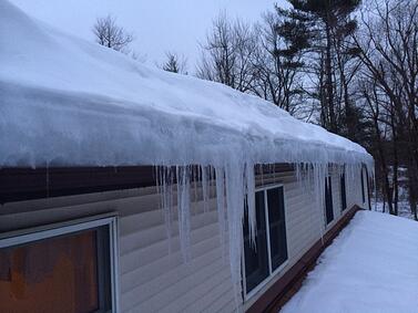 Ice dams in Worcester County Mass